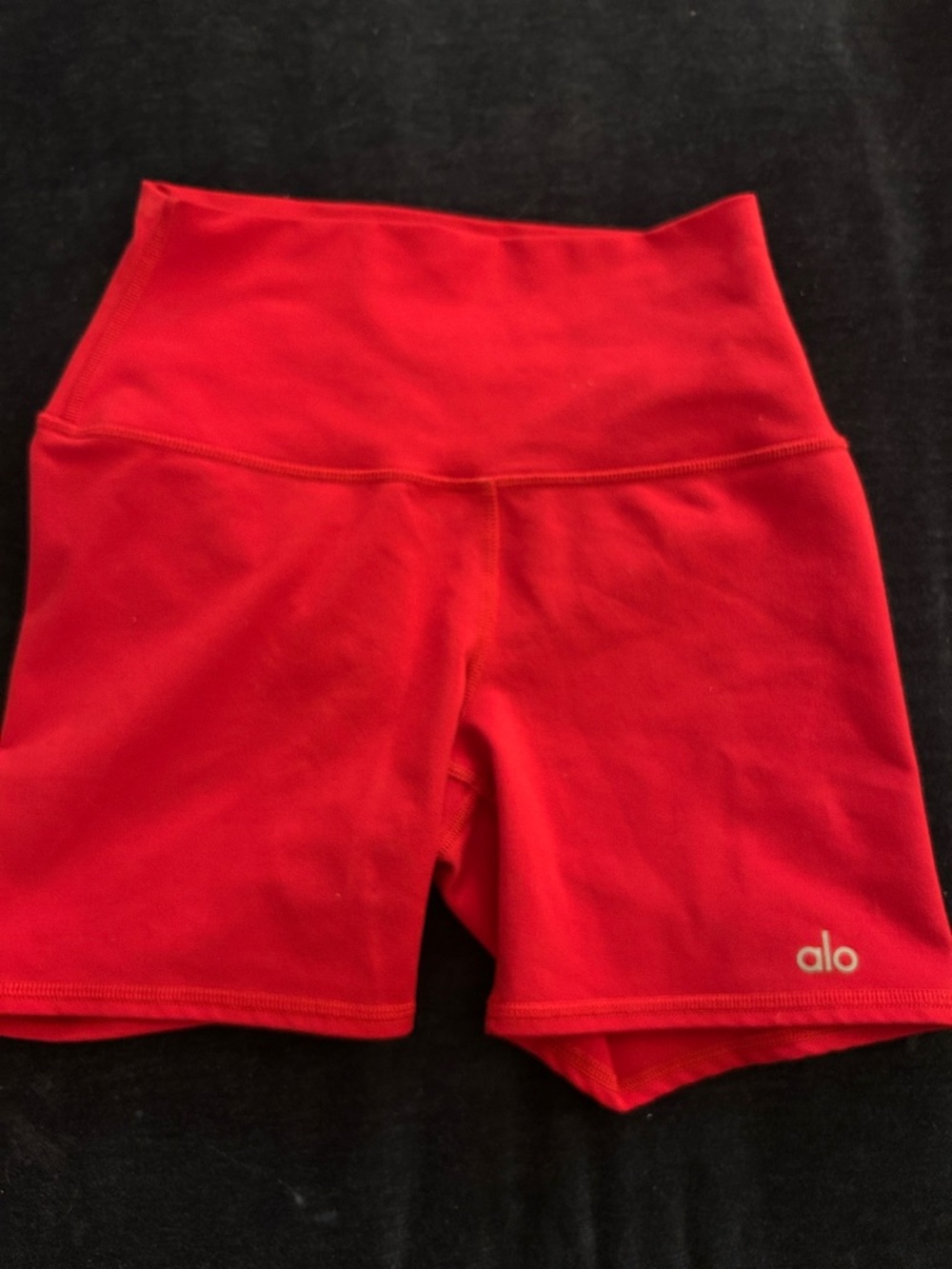 ALO Yoga High-Waist Bike Shorts in Red